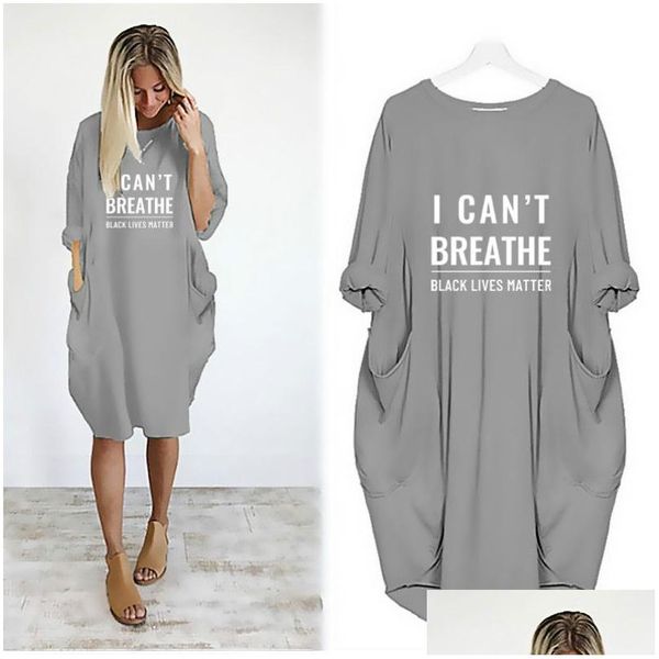 Robes sexy urbaines Je ne peux pas respirer Femmes Robe à la mode Fashion Girls Y Party Club Casual Acitve Manches longues Active New Drop Delivery A Dhymx