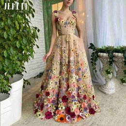 Robes sexy urbaines Jeheth luxe 3d fleurs robe de bal de bal Floral Femme chérie pastorale Back sans soirée formelle Longueur du sol Vestidos de Gala 240410