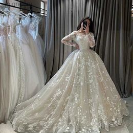 LORIE – robe de mariée en dentelle 3D, Sexy, urbaine, manches longues, avec des Appliques, robes Vintage, 2023, yq240329