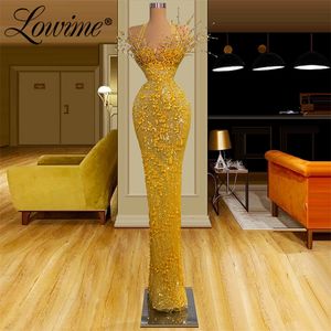 Urban Sexy Robes Lowime 2023 Gold Party Pour Femmes Cristaux À La Main De Luxe Robes De Soirée Halter Paillettes Sirène Prom Celebrity 230630