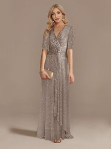 Abiti sexy urbani Lucyinlove Luxury Piano Lunghezza VNeck Sera 2023 Donne Party Maxi Dress Paillettes Maniche corte Abiti Prom Cocktail 230612