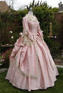 Urban Sexy Dresses Marie Antoinette Fantasy Prom Party vestido con manga larga Retro Dusty Pink Lace Stain Gothic Corset Evening 230705