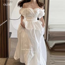 Robes sexy urbaines OLOEY modeste simple mariage hors épaule chérie ceinture robes de mariée coréennes Robe de mariage Robe de soirée formelle yq240329