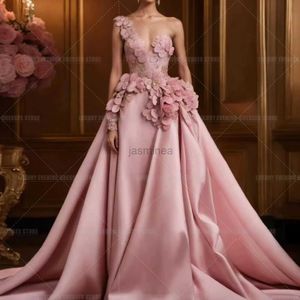 Robes sexy urbaines pastrol chérie robes de soirée roses femme une ligne 3d fleurs sexy one épaule formelle princesse élégante de fête de bal robes 24410