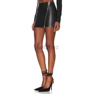 Urban sexy jurken sexy zwart mat lederen mini rok dames zijkant zip split split pu koker rok feest kostuum zomer slanke hot rok clubkleding aangepast nieuw 240403