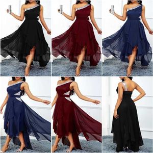 Urban sexy jurken sexy slash-neck onregelmatige vrouwen kleden zomer mode elegante dames feestjurken vintage pailletten patchwork casual losse vestido t240510