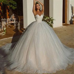 Stedelijke sexy jurken Smileven Saoedi-Arabië Glanzende trouwjurk Baljurken Glitter Tule Sweetheart Bruid Robe De Mariee 2023 yq240329