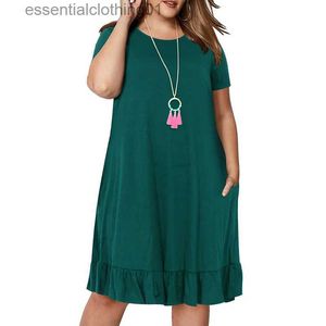 Vestidos urbanos atractivos Primavera Vestido de talla grande 9XL para Fat MM Vestido de mujer Volantes sólidos sueltos Tallas grandes Ropa de mujer Vestido 9XL vestidos L231208