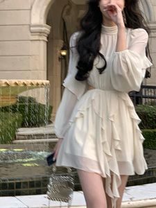 Urban sexy jurken zomer strandstijl chiffon y2k mini jurk office dame casual lange mouw elegante jurk Koreaanse mode kleding 230707