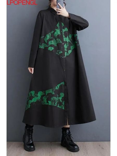 Robes sexy urbaines femme mode littéraire contraste irrégulier robe à manches longues coréen décontracté automne polyvalent simple boutonnage robe streetwear 231021