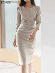 Urban Sexy Dresses ZANZEA élégant robes Sexy pour femmes 2023 décontracté bureau dame Robe moulante printemps été travail Robe mi-mollet longueur Robe L231208