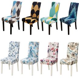 Urijk imprimé5 chaise extensible élastique couverture de chaise à manger spandex chaise de cuisine de cuisine protecteur pour le banquet de mariage 1 la fête 1