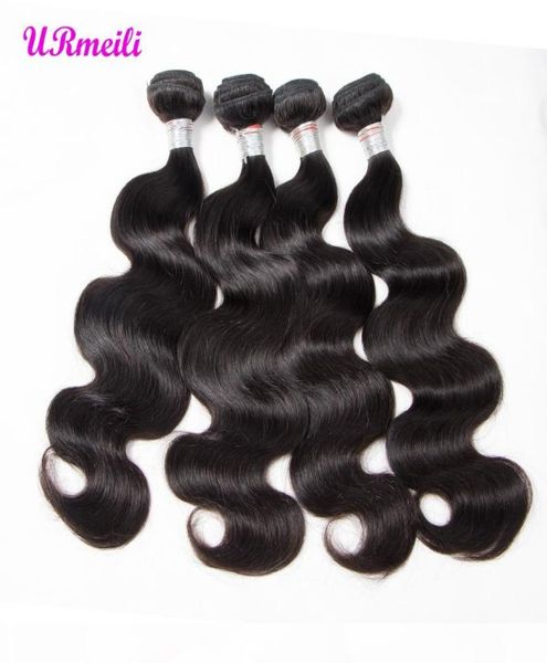 URmeili Extensions de cheveux brésiliens ondulés 100 paquets de tissage de cheveux humains Remy 3 4 pièces couleur naturelle cheveux humains bon marché 30 pouces b4183162