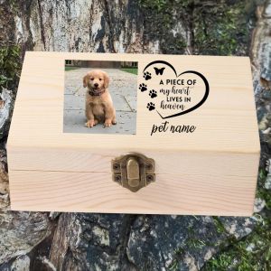 Urns Personnalisés Photo de l'animal Personnalisez votre nom d'animal Crémation Cat Ashes Box Box Dog Dog Boîte funéraire personnalisée Reste Boîte en bois