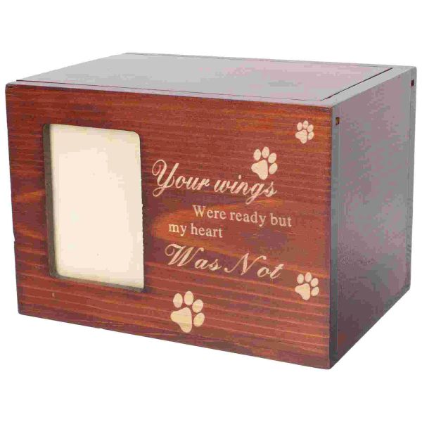 Urnes Boîte pour animaux de compagnie Urne Urnes Chien Crémation Souvenir Memorial Photo en bois Cendres Chiens Mémoire Chat Bois Chats Funérailles Os Cercueil Cadeaux Ou Cadre