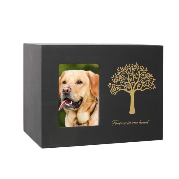 Urnes Urne commémorative pour animaux de compagnie pour cendres Urnes de cendres en bois pour chiens chats Urne pour petits animaux Urnes de crémation avec protecteur photo pour les amoureux des animaux de compagnie