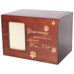 Urnes Urne pour animaux de compagnie en bois pour chiens, fourniture funéraire, cadres photo en bois, petite boîte à cendres en os, décor boisé