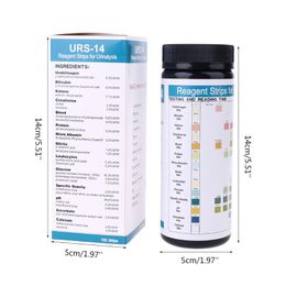 URS-14 100 STRIPS Analyse du réactif Papier de test 14 Paramètres Brouilles de test d'urine Leucocytes, nitrite, uobilinogène, protéine, pH