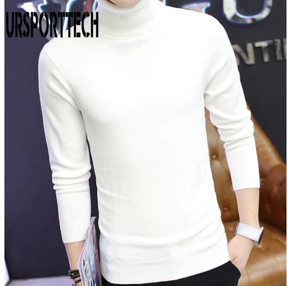 Ursporttech Turtleneck Mens Pulls Pullor Pullor Pullor mâle Male Turtle Neck Men Sweter Pull Cavyle Corée de style coréen blanc MX6296528