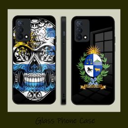 Verre de casse de téléphone à drapeau Uruguay pour OPPO A54 A57 A92S A93S A95 Findx3 x3pro x5pro K7 K9 Reno 6 6z 7 7se 4 4se 5f Coque