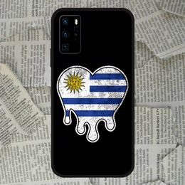 Uruguay National Flag Phone Case pour OPPO Find X5 X3 X2 A93 Reno 4 3 Pro A94 A75 A74 A72 A53 A52 Black Soft Silicone Case