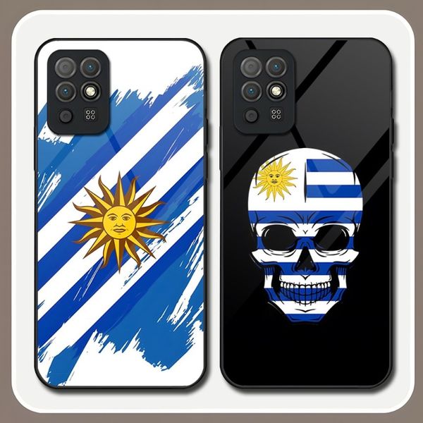 Uruguay National Flag Phone Téléphone Verre pour Huawei P30 P40 P50 P20 P9 Smartp Z Pro Plus 2019 2021 Rich and Colorful Cover