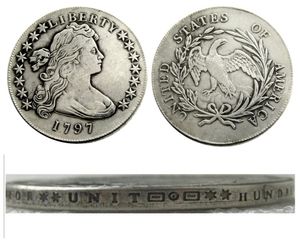 US 1797 buste drapé Dollar petit aigle argent plaqué copie pièces de monnaie en métal artisanat meurt fabrication prix d'usine