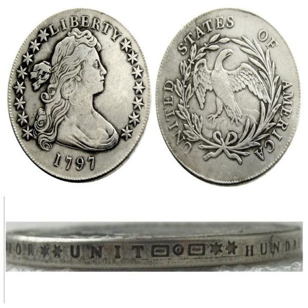 US 1797 busto drapeado dólar águila pequeña copia chapada en plata monedas artesanía de metal troqueles fábrica de fabricación 274S