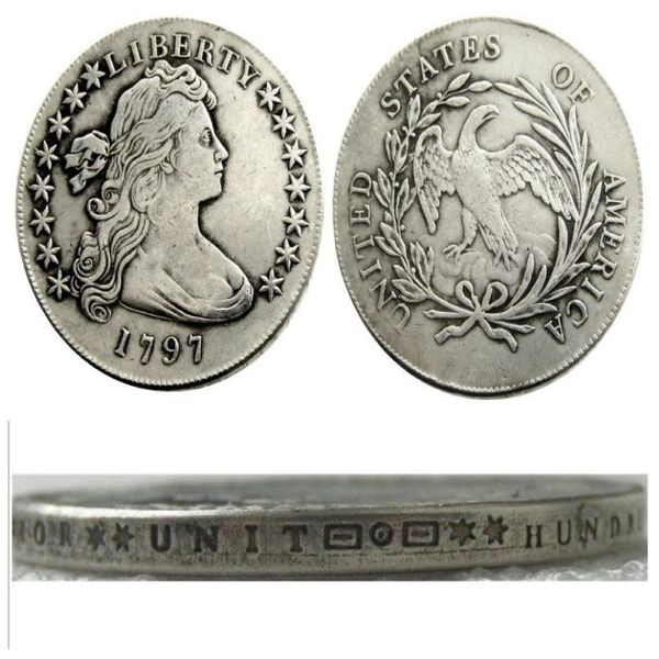 US 1797 busto drapeado dólar águila pequeña copia chapada en plata monedas artesanía de metal troqueles fábrica de fabricación 260P