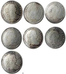 US 1798 1804 7 Uds busto drapeado dólar águila heráldica chapada en plata copia de monedas artesanía de Metal troqueles fábrica de fabricación 4209342