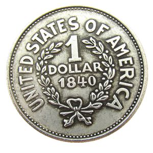 Monedas de copia chapadas en plata conmemorativas del dólar indio de EE. UU. 1840
