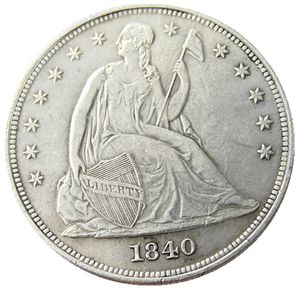 US 1840 Seated Liberty Dollar Copie de pièce plaquée argent