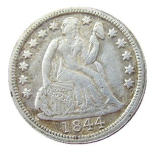 US 1844 P S Liberty assis Dime argent plaqué copie pièce artisanat Promotion usine belle maison accessoires argent Coins179a