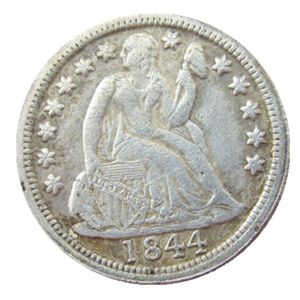 Moedas copiadas em prata banhadas a prata US 1844 P/S Liberty Seat