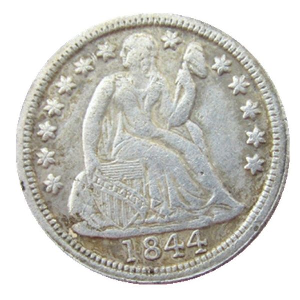 US 1844 P S Liberty assis Dime argent plaqué copie pièce artisanat Promotion usine belle maison accessoires argent Coins2916