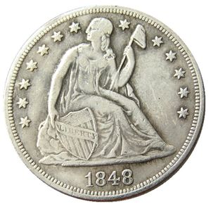 US 1848 Seated Liberty Dollar copie de pièce plaquée argent