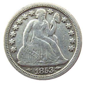 US 1853 P S Liberty assis Dime argent plaqué copie pièce artisanat Promotion usine belle maison accessoires argent Coins229k