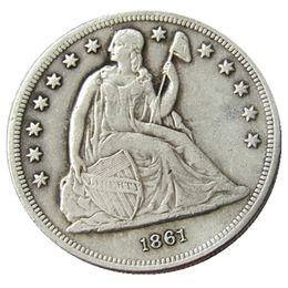 US 1861 Seated Liberty Dollar Copie de pièce plaquée argent
