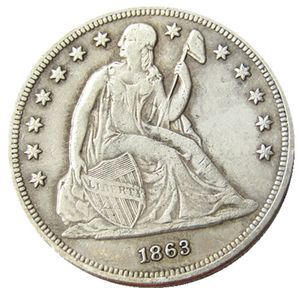 Amerikaanse 1863 zittende Liberty Dollar verzilverde muntkopie