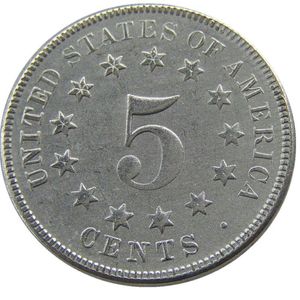 Bouclier en Nickel US 1866 – 1870, copie de cinq Cents, pièce de monnaie décorative, accessoires de décoration pour la maison, 283K