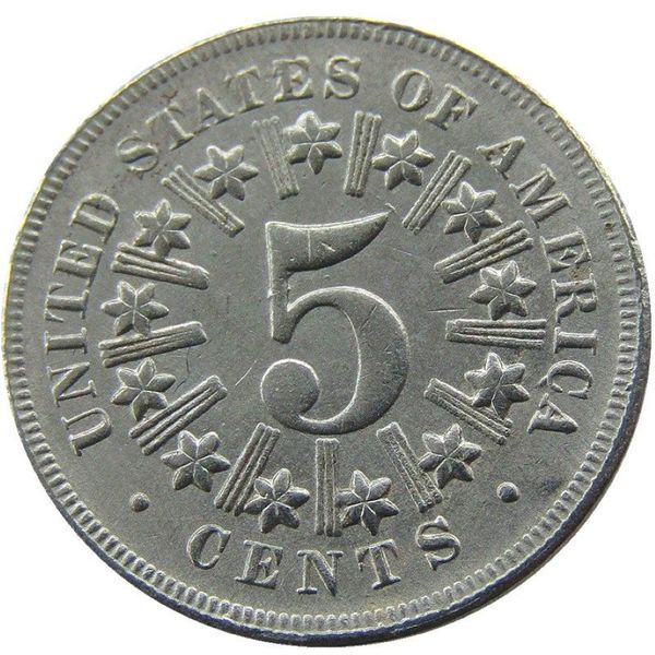Escudo de EE. UU. 1866 con rayos, cinco centavos, copia de monedas de níquel artesanal, promoción de fábrica, bonitos accesorios para el hogar 305H