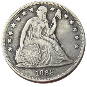 US 1869 Seated Liberty Dollar copie de pièce plaquée argent