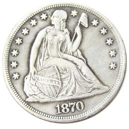 US 1870 P/CC/S Seated Liberty Dollar Copie de pièce plaquée argent