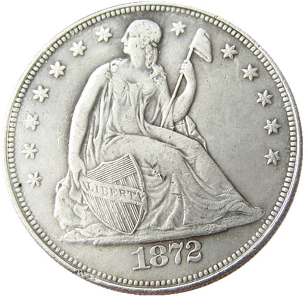 US 1872 P/CC/S Sentado Liberty Dollar Moneda plateada Copia