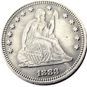 US 1883 Seated Liberty Quater Dollar Pièce de monnaie plaquée argent