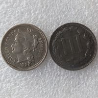 US 1888 TROIS CENT NICKEL COIN COIN COIN CINES ACCESSOIRES DE DÉCORATION DE LA MAISON