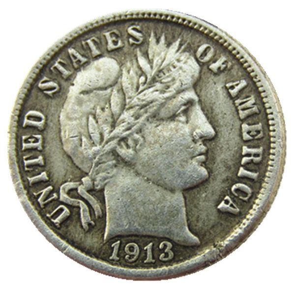 Pièces de monnaie plaquées argent US 1913 P/S Barber Dime