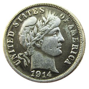 US 1914 P/S Barber Dime Monedas de copia chapadas en plata