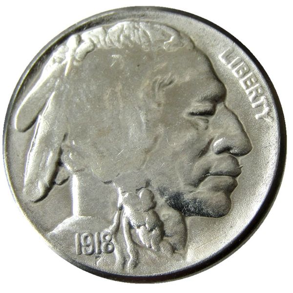 US 1918 P/D/S 1918/7-D Buffalo Nickel Five Cents (sobre suelo elevado) Copia de monedas