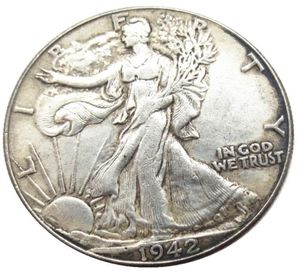 US 1942PSD Walking Liberty Half Dollar ambacht verzilverde kopie Coin Brass ornamenten Home Decoratie Accessoires4293345